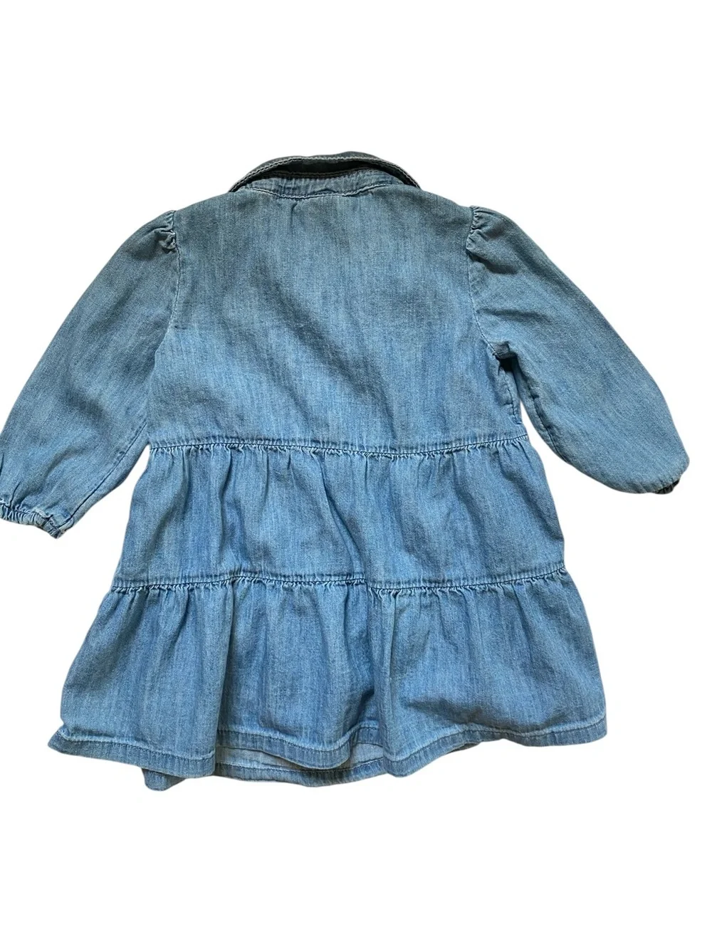 Baby Gap Dress Bundle 100% Cotton Brown Polka Dot & Blue Denim Chambray 18-24 mo